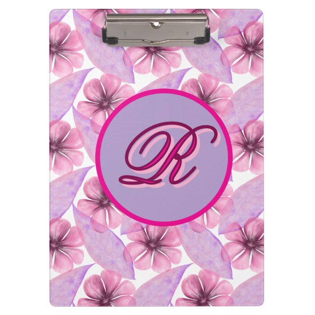Custom Watercolor floral pattern  Poster Clipboard (Front)