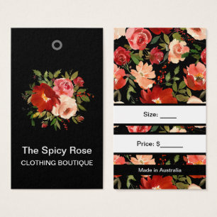 Custom Watercolor Floral Roses Price Tags 