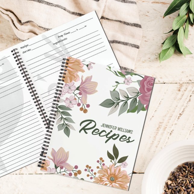 Custom Watercolor Flowers Recipe  Notebook (Creator Uploaded)