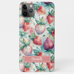 Custom Watercolor Fresh Strawberries Case-Mate iPhone Case