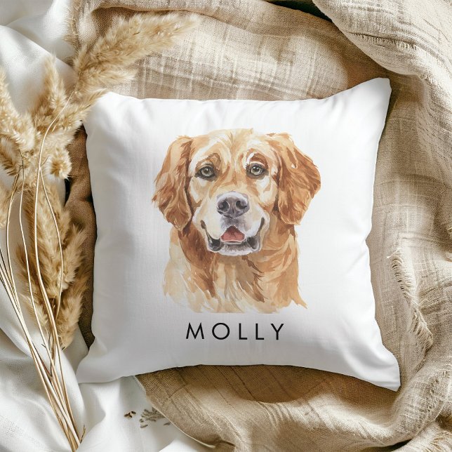 Custom Watercolor Golden Retriever Dog Lover Cushion (Creator Uploaded)