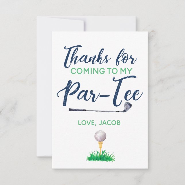 Custom Watercolor Golf Thank You Card (Front)