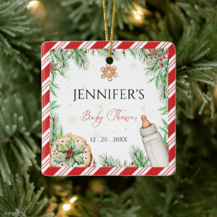 Custom Watercolor Hand Drawn Cosy Holiday  Ceramic Ornament