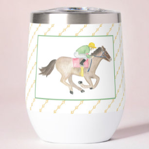 Custom Watercolor Horse Race Jockey Derby Gold 