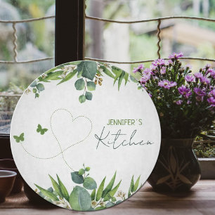 Custom Watercolor Leaves, Kitchen   Cutting Board