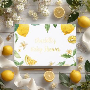 Custom Watercolor Lemon Blossom Baby Shower Guest Book