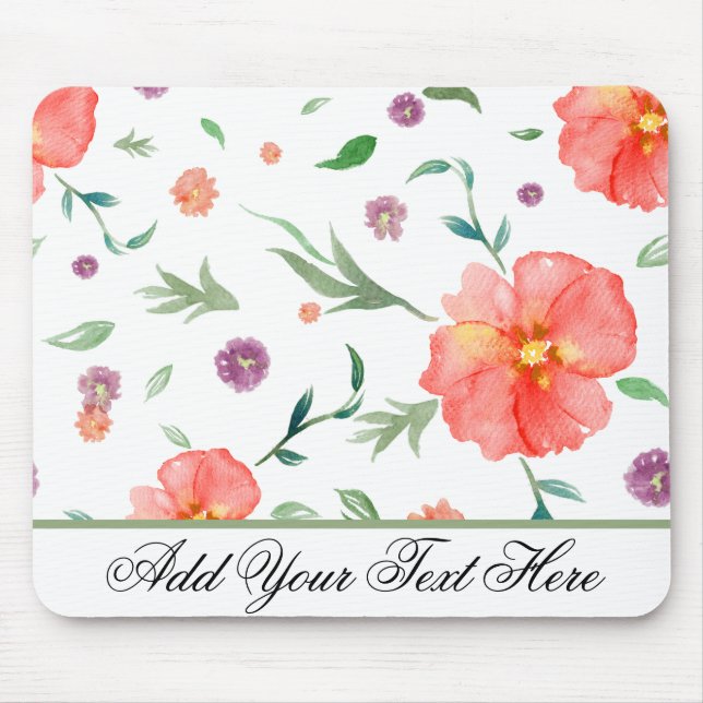 Custom Watercolor Mouse Pad for Moms and Grandmas (Front)