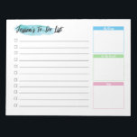 Custom Watercolor Personalised To do list  Notepad<br><div class="desc">Stay organised and prioritise your tasks with the Custom Watercolor Personalised To-Do List Notepad. Designed for efficiency and personalisation, this notepad is the perfect tool to help you stay on top of your daily and weekly plans. Discover a simple yet effective way to organise your to-do list with this customisable...</div>