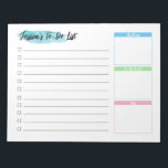 Custom Watercolor Personalised To do list  Notepad<br><div class="desc">Stay organised and prioritise your tasks with the Custom Watercolor Personalised To-Do List Notepad. Designed for efficiency and personalisation, this notepad is the perfect tool to help you stay on top of your daily and weekly plans. Discover a simple yet effective way to organise your to-do list with this customisable...</div>