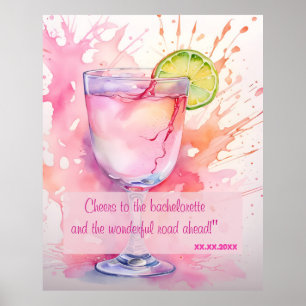 Custom Watercolor Toast Bachelorette Party Poster