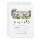 Custom Watercolor Venue Wedding save the date