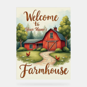 Custom Watercolor Welcome to Farmhouse Sign