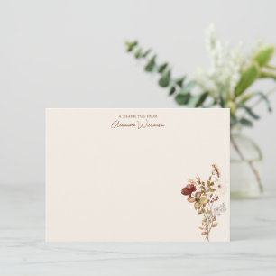 Custom Watercolor Wildflower Script Bridal Shower Thank You Card