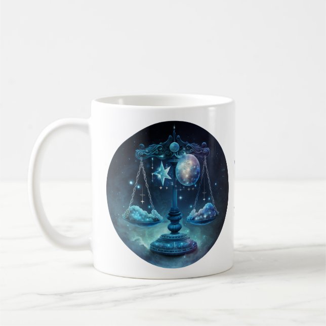 Custom Watercolor Zodiac - Libra Coffee Mug (Left)