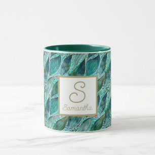 Custom Watercolour Eucalyptus Blue River Leaves Mu Mug