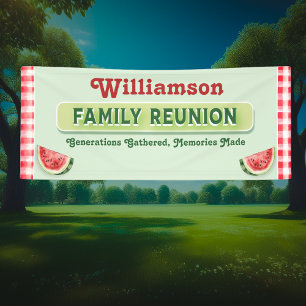 Custom Watermelon Picnic Barbecue Family Reunion Banner