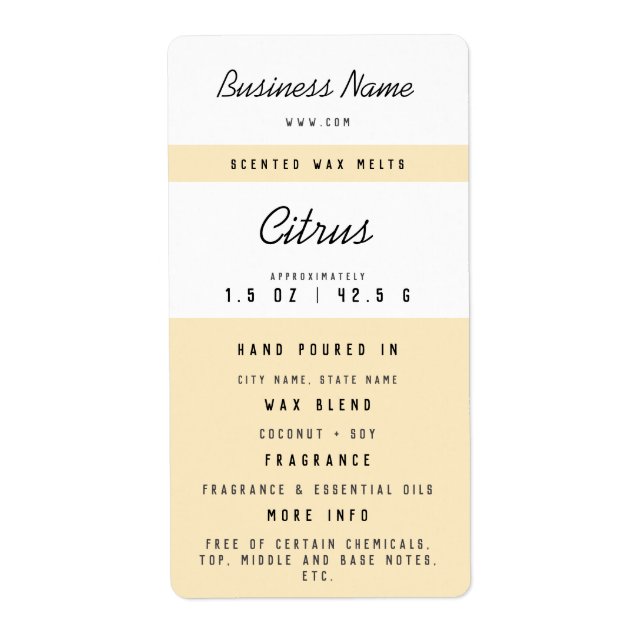 Custom Wax Melt Labels (Front)