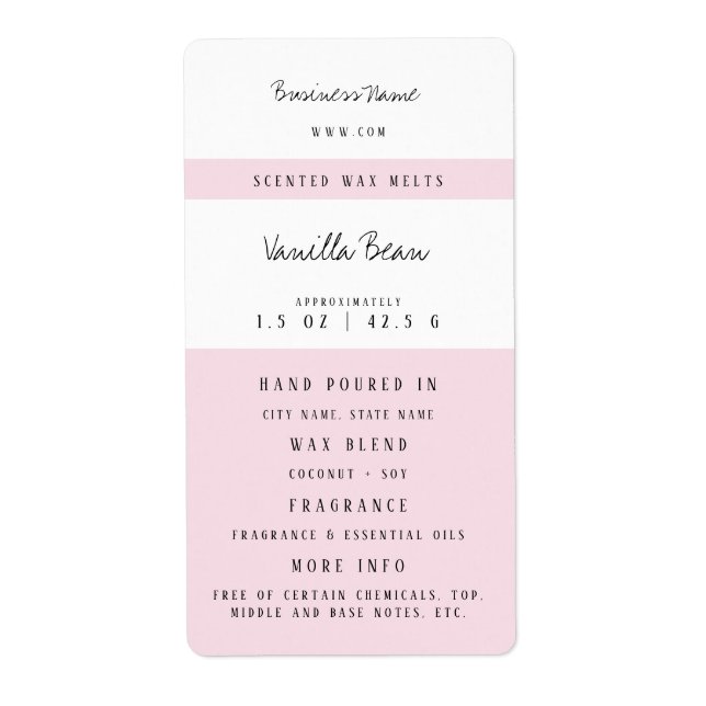 Custom Wax Melt Labels (Front)