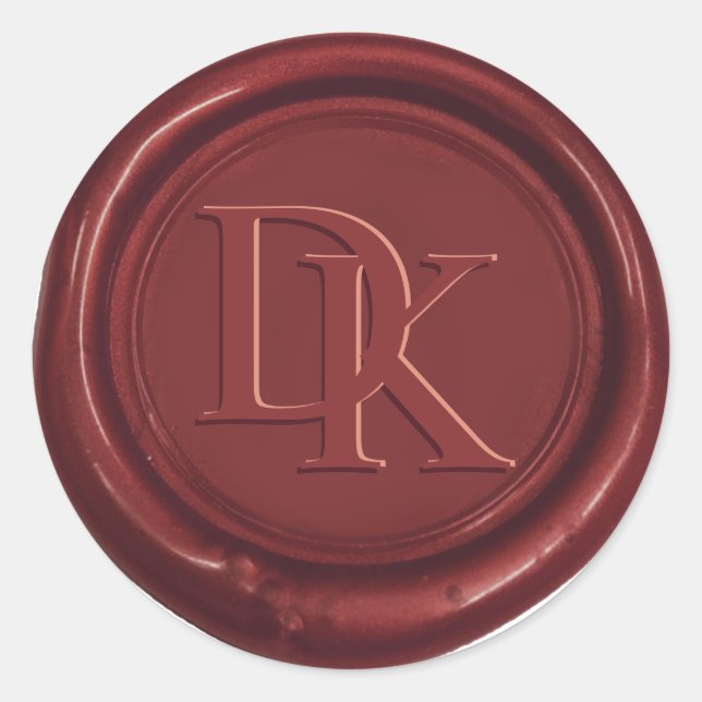 Custom Wax Seal Wine Red Monogram Wedding (Front)