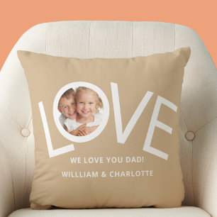 Custom We love You Dad Photo Cushion