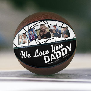 Custom We Love You Daddy Photo Basketball