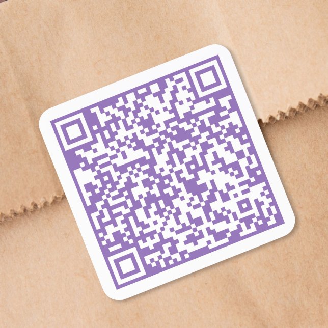 Custom Website QR Code Purple Square Sticker (Custom Website QR Code Purple Square Sticker)