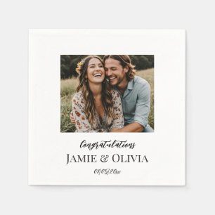 Custom Wedding - add photo and date Napkin