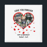 Custom Wedding Anniversary Heart Photo Collage Magnet<br><div class="desc">Custom Wedding Anniversary Heart Photo Collage. Personalise this anniversary design template with 15 photos,  names</div>