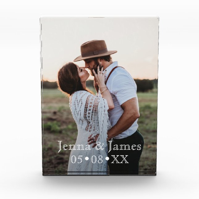 Custom Wedding Anniversary Make it Unique Photo Block (Front)