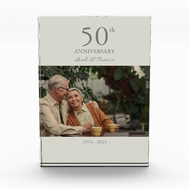 Custom wedding anniversary modern minimalist  photo block (Front)