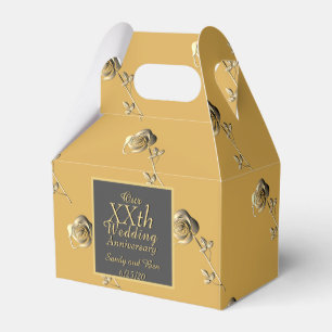 Custom Wedding Anniversary Ochre& Rose Dark Label Favour Box