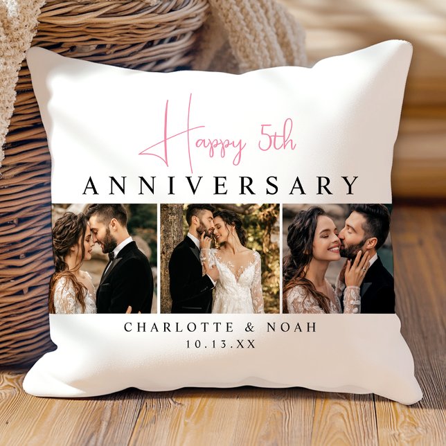 Custom Wedding Anniversary Photo Collage Cushion (Creator Uploaded)