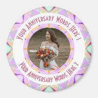 Custom Wedding Anniversary Purple Photo Greeting
