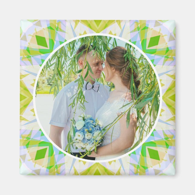 Custom Wedding Anniversary Spring Green Photo Magnet (Front)