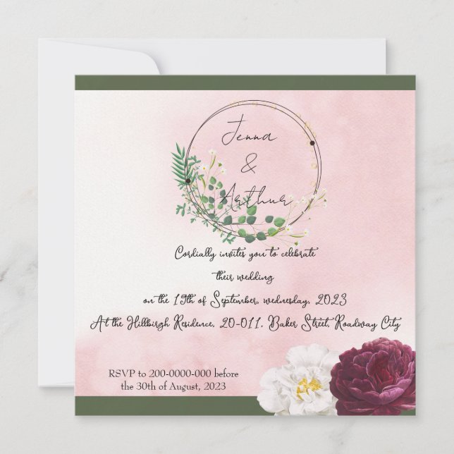 Custom Wedding Announcement Card (Front)