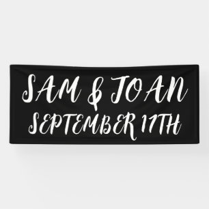 CUSTOM WEDDING BANNER MODEN BLACK SCRIPT
