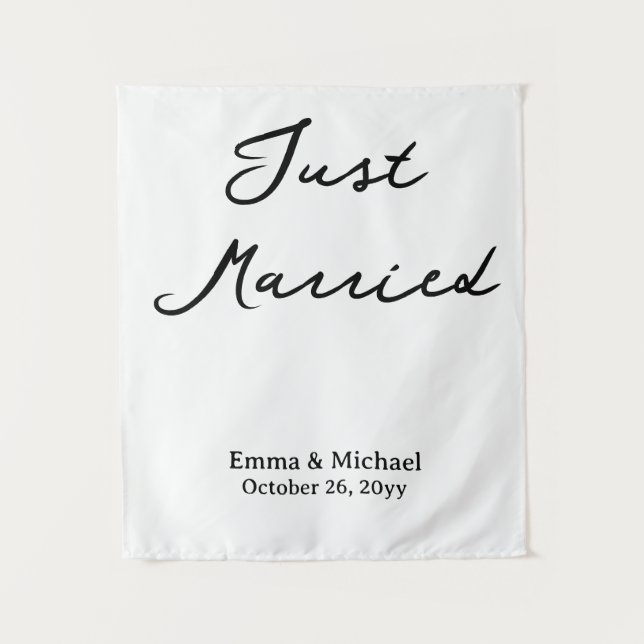 Custom Wedding Banner Personalised Ceremony Sign Tapestry (Front)