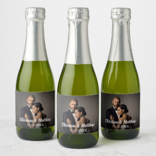 Custom Wedding Bride and Groom's Photo Sparkling Wine Label
