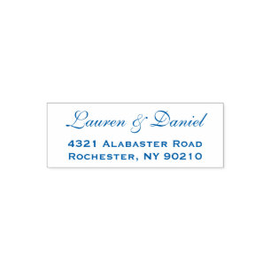 Custom Wedding Bride Groom Name Return Address Self-inking Stamp