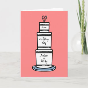 Custom Wedding Cake Illustration Wedding Card