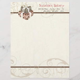Custom Wedding Cake Modern Dot Stripe Swirls Letterhead