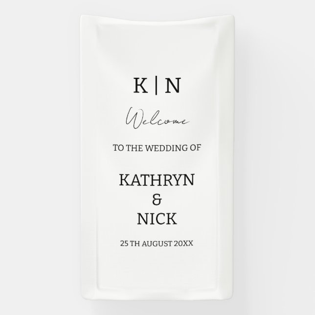 Custom Wedding Ceremony Welcome to Our Wedding Banner (Vertical)