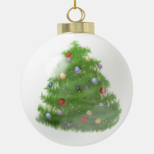 Custom Wedding Christmas Tree Ceramic Ball Ornamen Ornament