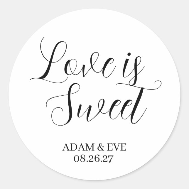 ✨ Custom Wedding Cookie Favour Stickers – Elegant (Front)