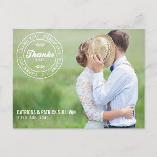 Custom Wedding Date Logo Photo Wedding Thank You Postcard
