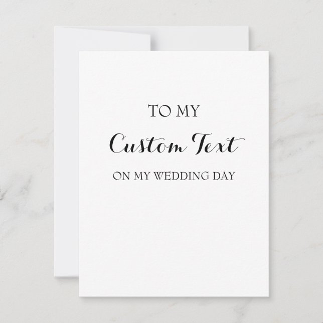 Custom Wedding Day Card (Front)