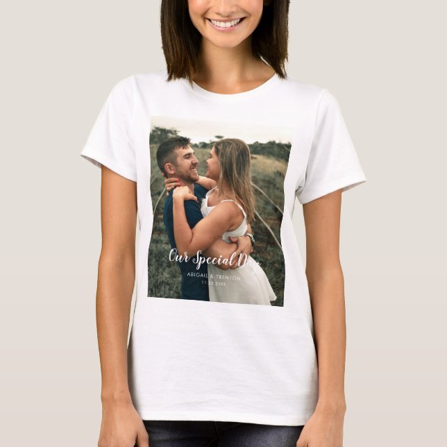 Custom Wedding Day Photo T-Shirt (Front)