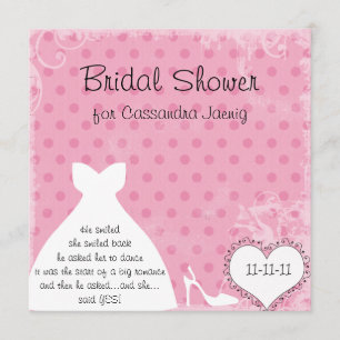 Custom Wedding Dress Bridal Shower Invitation