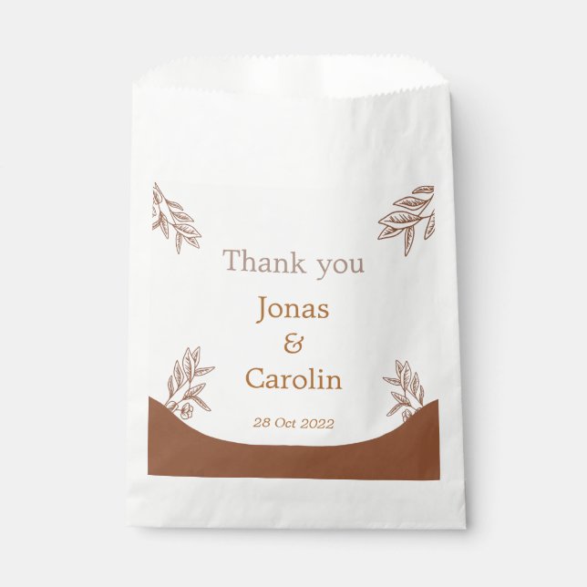 Custom wedding Elegant modern professional coffee Favour Bags (Front)