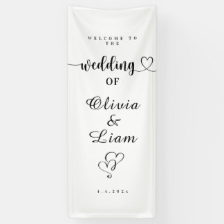 Custom Wedding Fabric Sign, Linen Wedding Welcome Banner